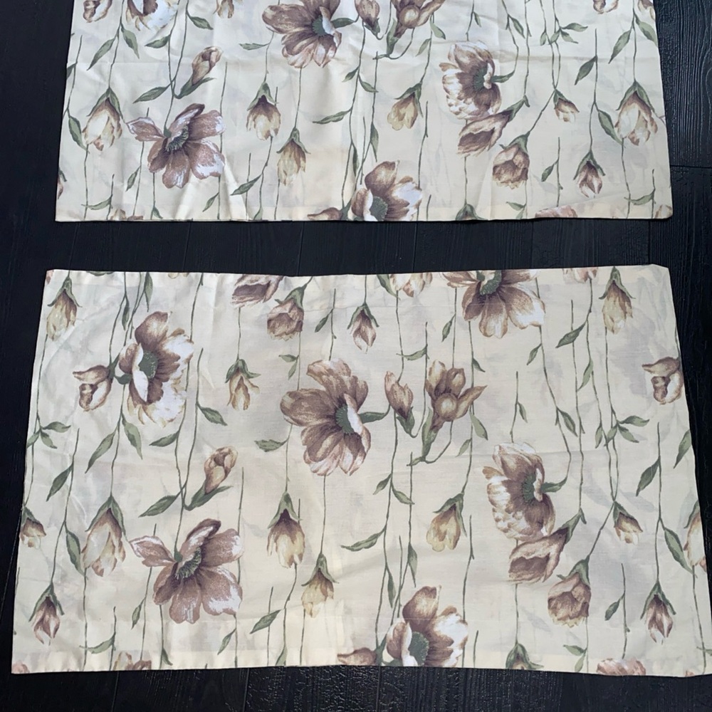 Vintage Cannon Standard Pillow Shams Floral Cottage Shabby Set‎ (2) USA Made